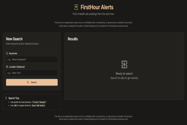 First Hour Job Posting Search